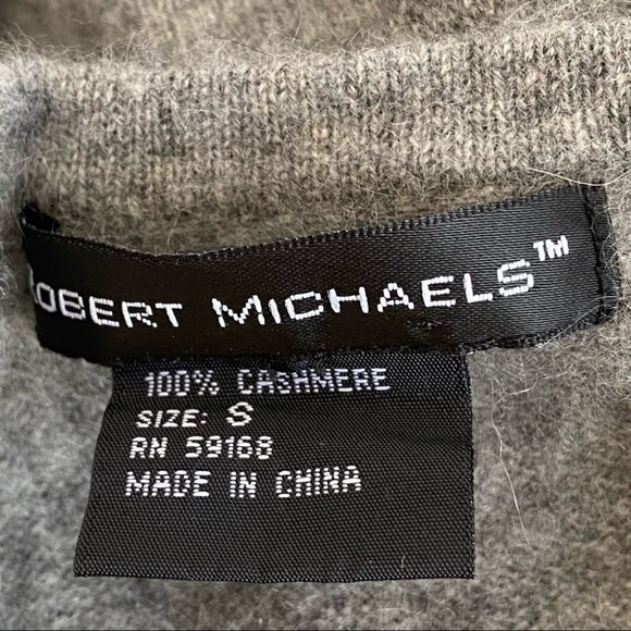 Robert Michaels Cashmere gray Sleeveless Sweater w/Sequins size S - Picture 4 of 7